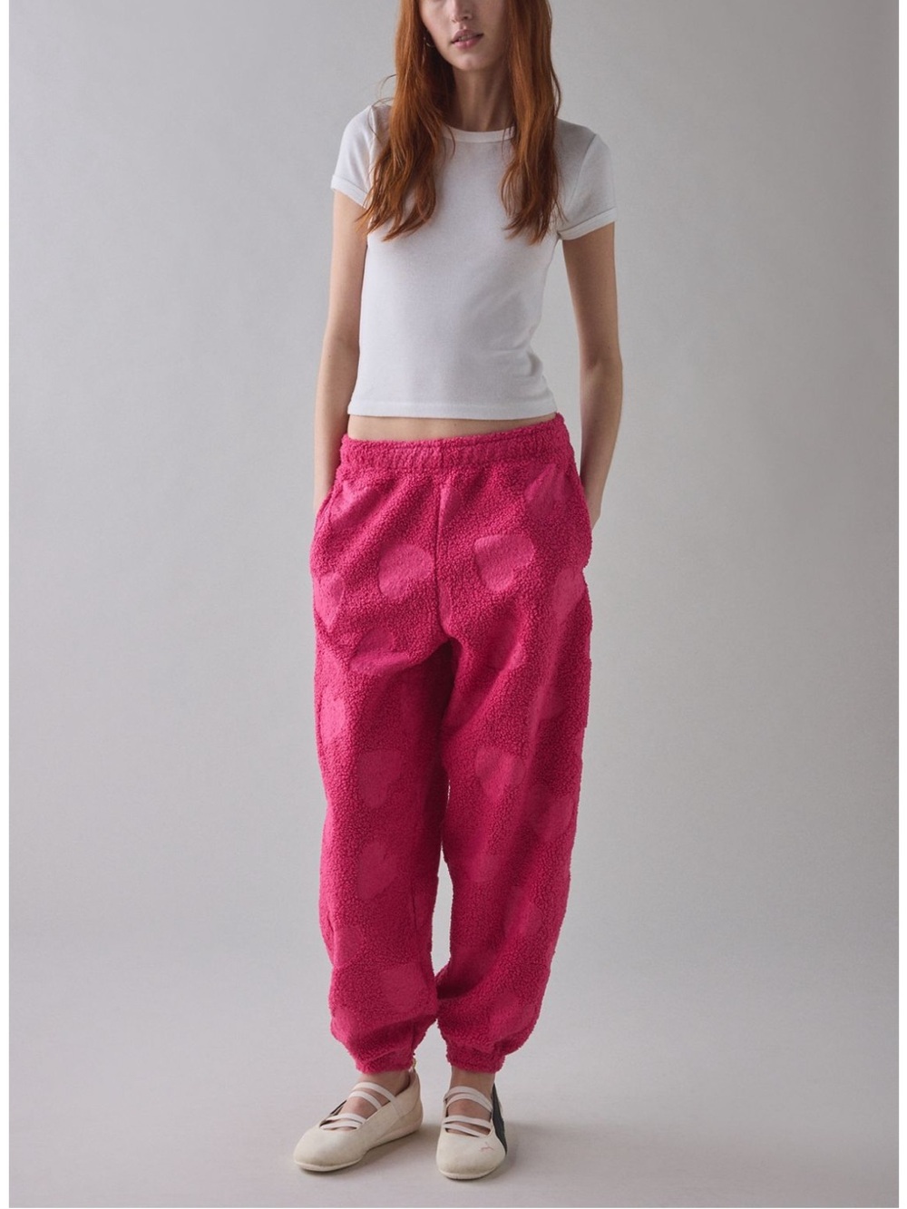 Urban Outfitters Pink Sherpa Jogger Pants
